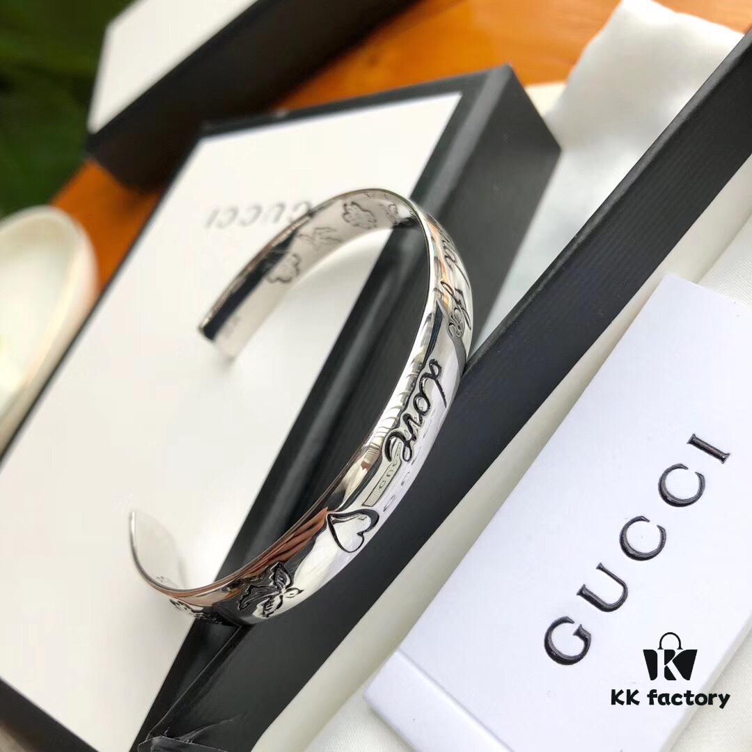 692fee8999f2d84055c8d29e Gucci Unisex Bracelet in Sterling Silver, 'Blind for Love' Collection, Arriving Now – Perfect Valentine's Gift