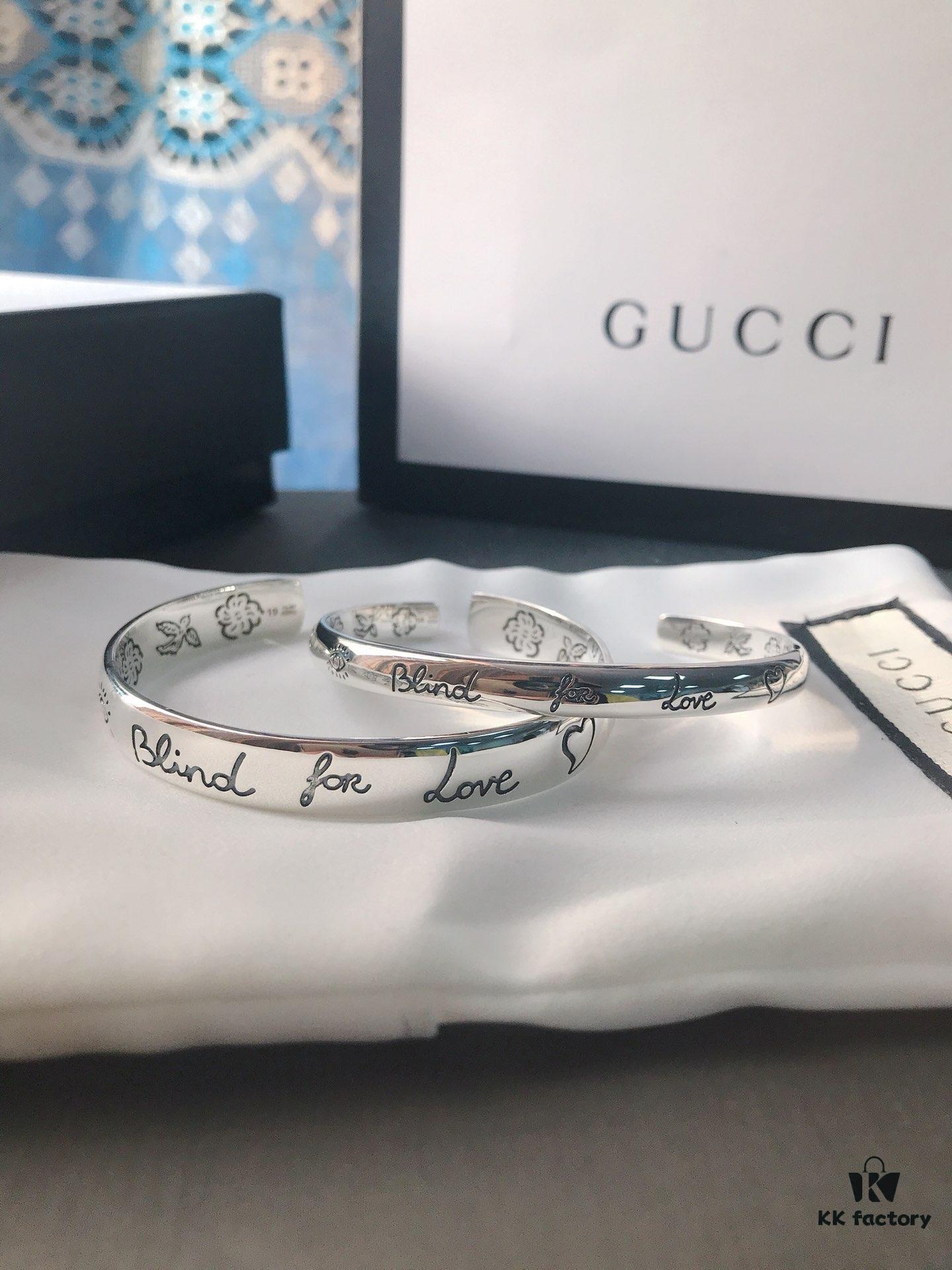 692fee8f99f2d84055c8d2a6 Gucci Blind for Love Collection 925 Sterling Silver Bracelet with Floral, Bird, Tiger Head, Eye and Heart Motifs