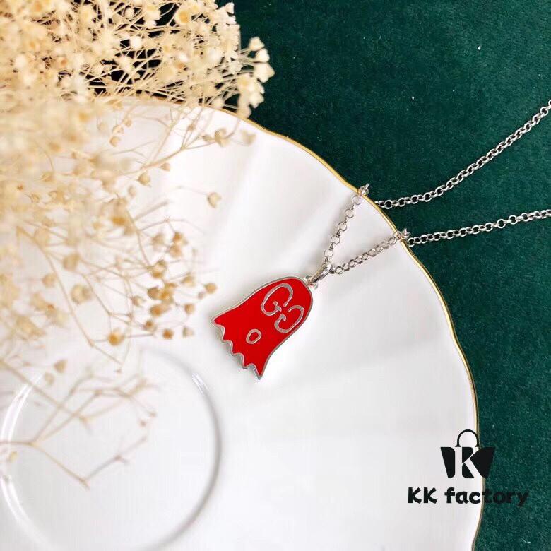 Gucci Ghost Enamel Silver Necklace