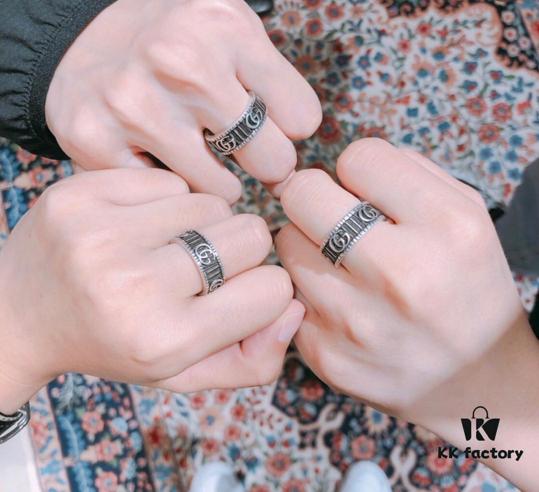 Double G Kill! Buy It Now! Classic Double G Logo Gucci-Style Vintage Couple Ring for Lovers and Best Friends