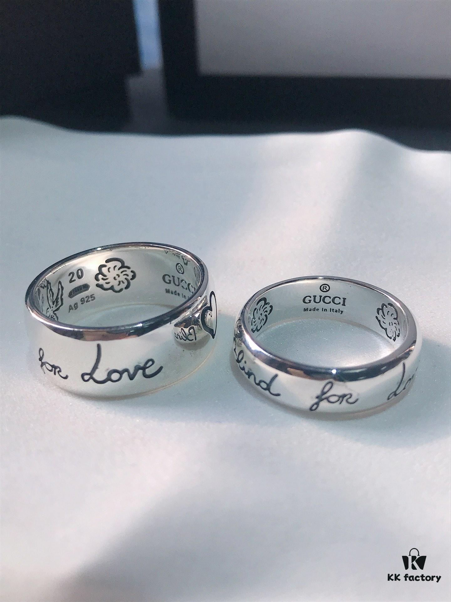692feebd99f2d84055c8d2f5 Gucci Blind For Love Couple's Ring 2019 Latest Model Ring Original 925 Sterling Silver (GucciGhost) Series Accessories to Awaken Vivid Sensory Perception. Simple, Stylish, Independent and Unconventional!