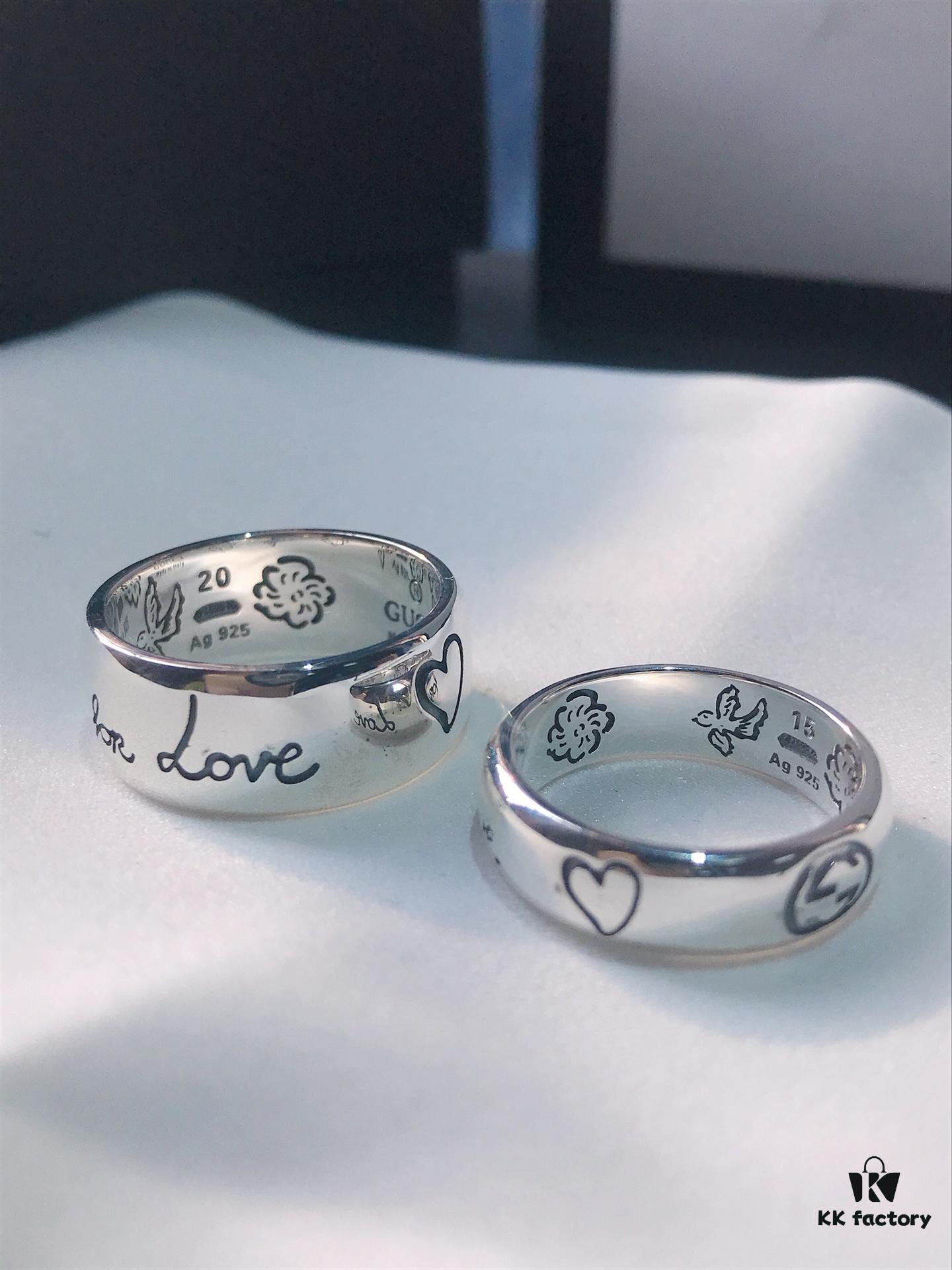 692feebf99f2d84055c8d2f8 Gucci Blind For Love Couple's Ring 2019 Latest Model Ring Original 925 Sterling Silver (GucciGhost) Series Accessories to Awaken Vivid Sensory Perception. Simple, Stylish, Independent and Unconventional!
