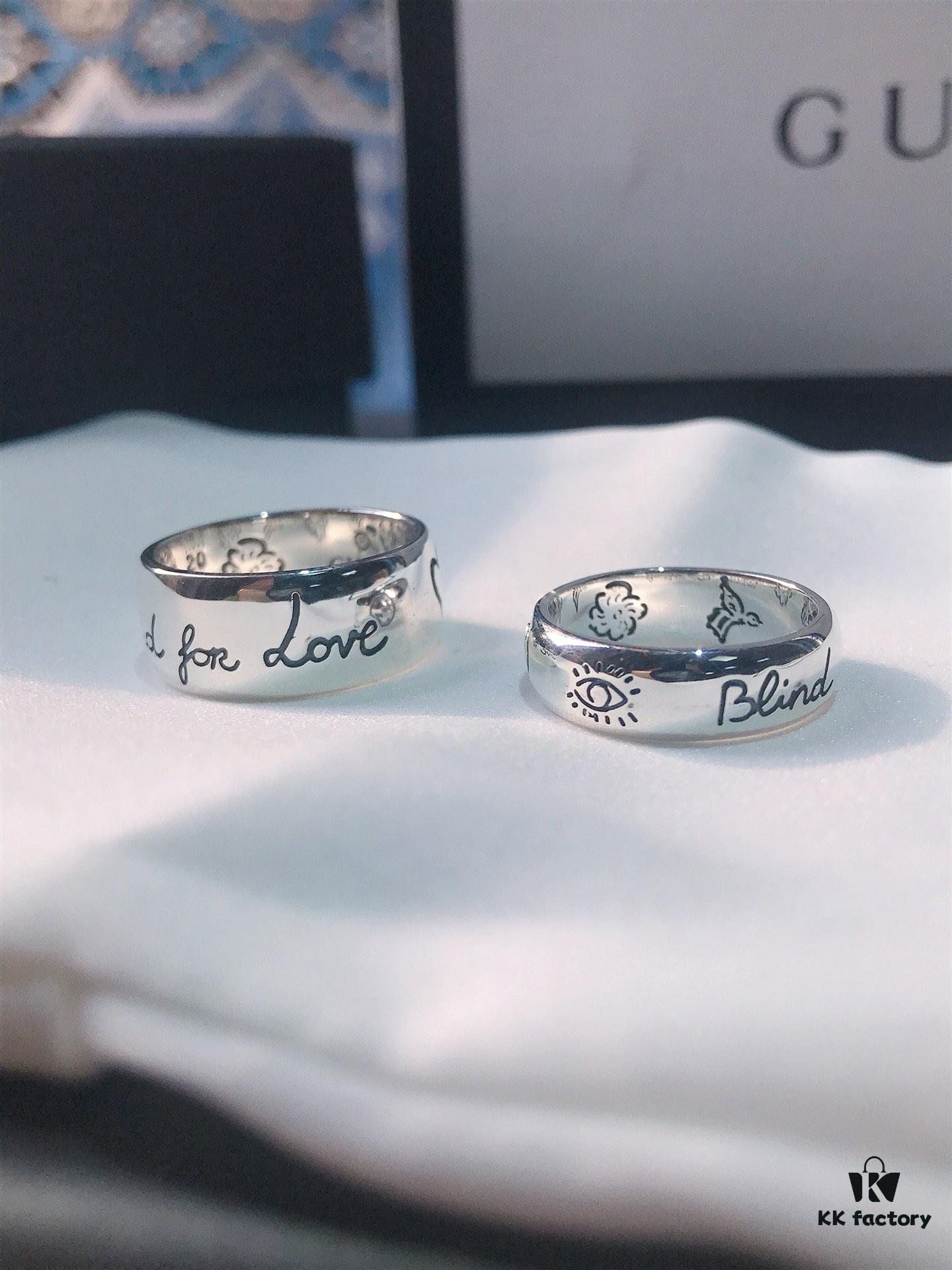 692feebf99f2d84055c8d2fa Gucci Blind For Love Couple's Ring 2019 Latest Model Ring Original 925 Sterling Silver (GucciGhost) Series Accessories to Awaken Vivid Sensory Perception. Simple, Stylish, Independent and Unconventional!