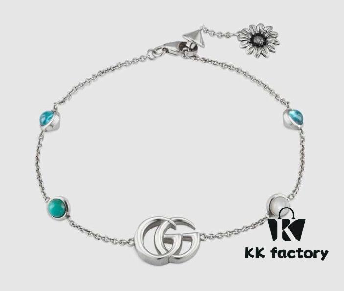 692feed199f2d84055c8d315 New Heavyweight Double G Turquoise Necklace and Bracelet Set with Daisy Pendant