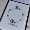 New Heavyweight Double G Turquoise Necklace and Bracelet Set with Daisy Pendant