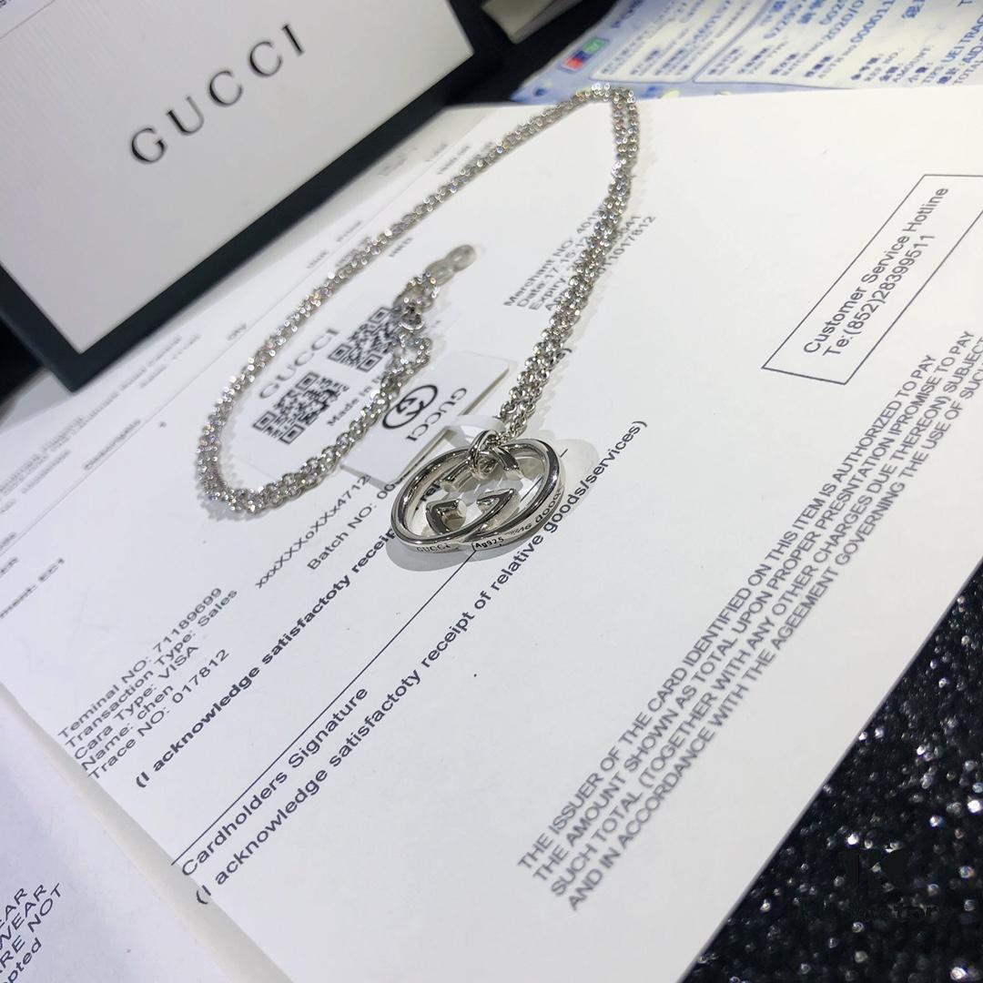692fef0799f2d84055c8d36d Gucci Real Photo One-to-One Replica Sticker, Labels, Receipt Included, Pure Silver Double G Necklace, Unisex Fashion Minimalist Design