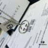 692fef0a99f2d84055c8d371 Gucci Real Photo One-to-One Replica Sticker, Labels, Receipt Included, Pure Silver Double G Necklace, Unisex Fashion Minimalist Design