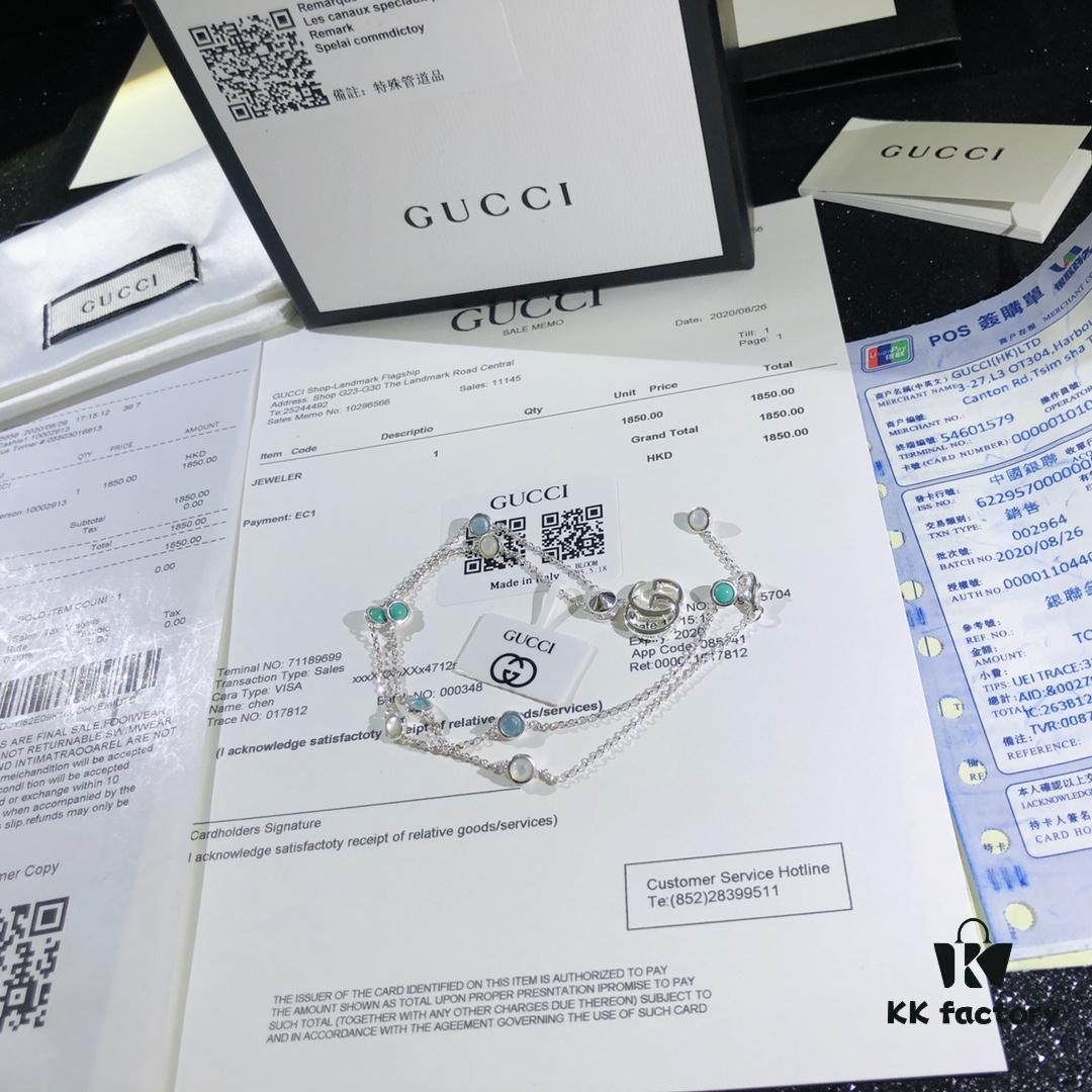 692fef0b99f2d84055c8d373 Gucci Real Photo One-to-One Replica Sticker, Labels, Receipt Included, Pure Silver Double G Necklace, Unisex Fashion Minimalist Design