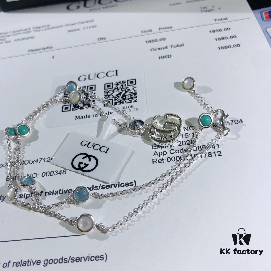 692fef0b99f2d84055c8d374 Gucci Real Photo One-to-One Replica Sticker, Labels, Receipt Included, Pure Silver Double G Necklace, Unisex Fashion Minimalist Design