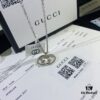 692fef0c99f2d84055c8d375 Gucci Real Photo One-to-One Replica Sticker, Labels, Receipt Included, Pure Silver Double G Necklace, Unisex Fashion Minimalist Design