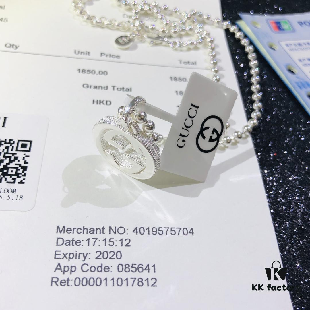 692fef0e99f2d84055c8d378 Gucci Necklace, Real Photo Match, 1:1 Replica with Stickers, Tags, Labels, and Receipt Included, Gucci Fashion Simple Style Unique Design Silver Made Refined Double G Pendant Unisex Trending Hot Item