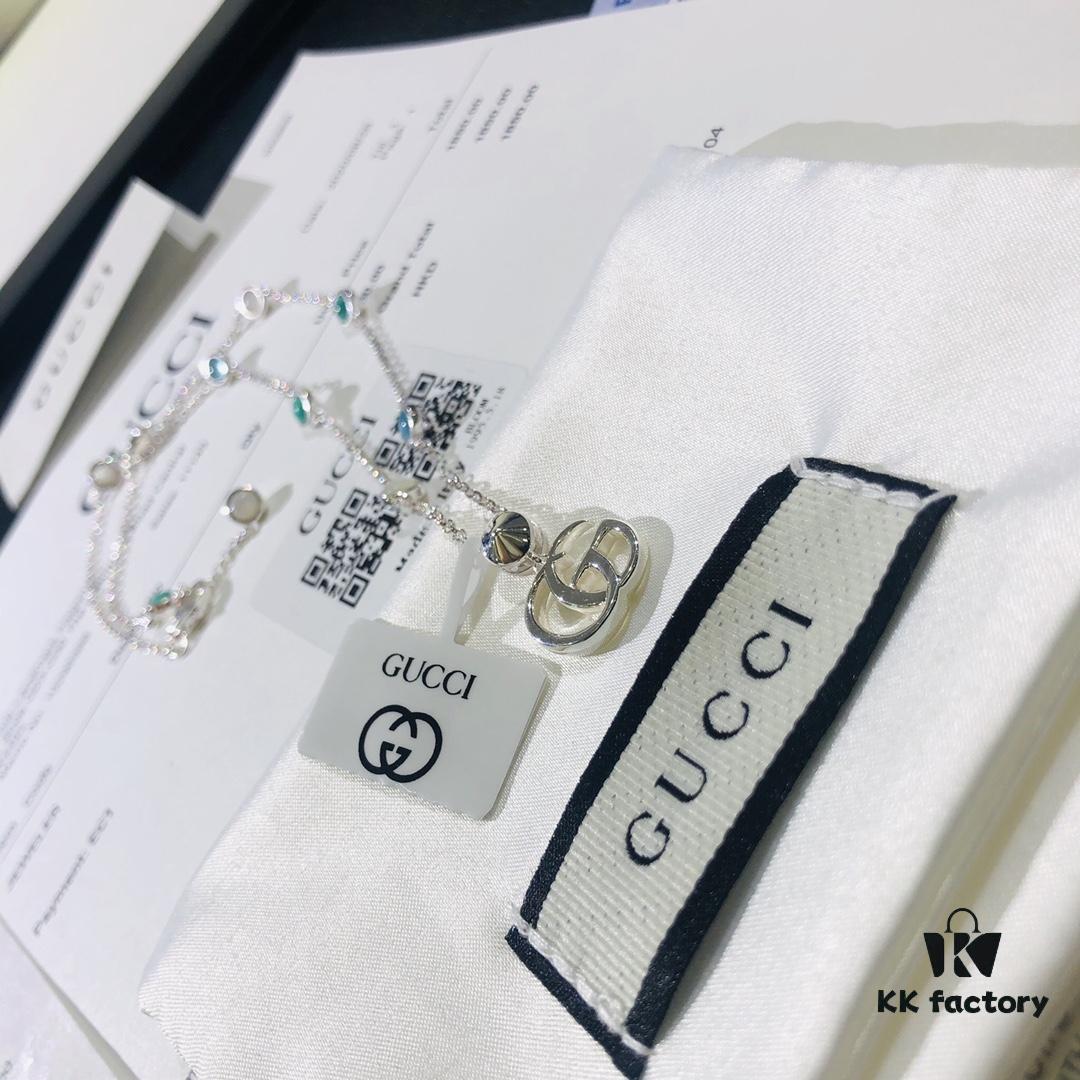 692fef0f99f2d84055c8d37a Gucci Real Photo One-to-One Replica Sticker, Labels, Receipt Included, Pure Silver Double G Necklace, Unisex Fashion Minimalist Design