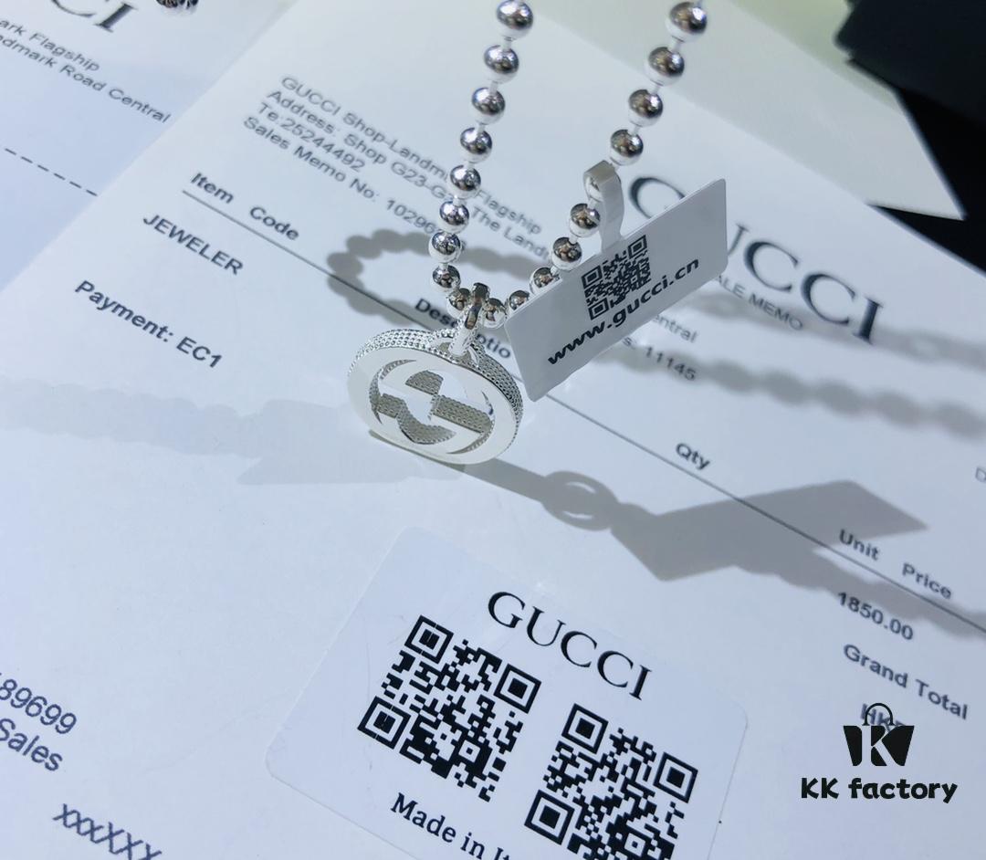 692fef1099f2d84055c8d37d Gucci Necklace, Real Photo Match, 1:1 Replica with Stickers, Tags, Labels, and Receipt Included, Gucci Fashion Simple Style Unique Design Silver Made Refined Double G Pendant Unisex Trending Hot Item