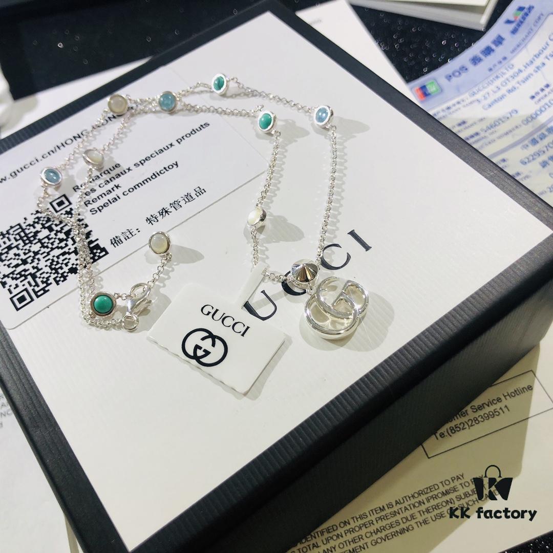692fef1099f2d84055c8d37e Gucci Real Photo One-to-One Replica Sticker, Labels, Receipt Included, Pure Silver Double G Necklace, Unisex Fashion Minimalist Design