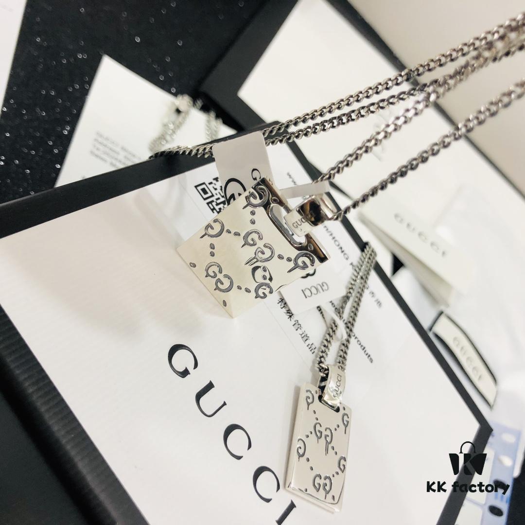 692fef1399f2d84055c8d384 Gucci Official Photos Replica One-to-One Sticker, Labels, Receipt Included, Gucci Ghost Skull Necklace, Double G Texture Pendant, Artistic Design, 65cm Chain Length, Must-Have for Fashion Enthusiasts