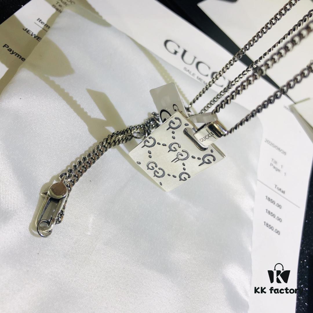 692fef1899f2d84055c8d38e Gucci Official Photos Replica One-to-One Sticker, Labels, Receipt Included, Gucci Ghost Skull Necklace, Double G Texture Pendant, Artistic Design, 65cm Chain Length, Must-Have for Fashion Enthusiasts