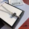 692fef2399f2d84055c8d3a2 Sterling Silver Gucci Plated Double Key Pendant Necklace, Unisex Design with Dual-Tone Contrast for Men and Women, 55cm Chain Length, Ideal for Gifting or Personal Use