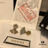 692fef3699f2d84055c8d3c0 GUCCI Diamond-Paved Double G Pearl Bee Stud Earrings