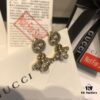 692fef3a99f2d84055c8d3c5 GUCCI Diamond-Paved Double G Pearl Bee Stud Earrings