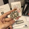 GUCCI Pearl Double G Brooch