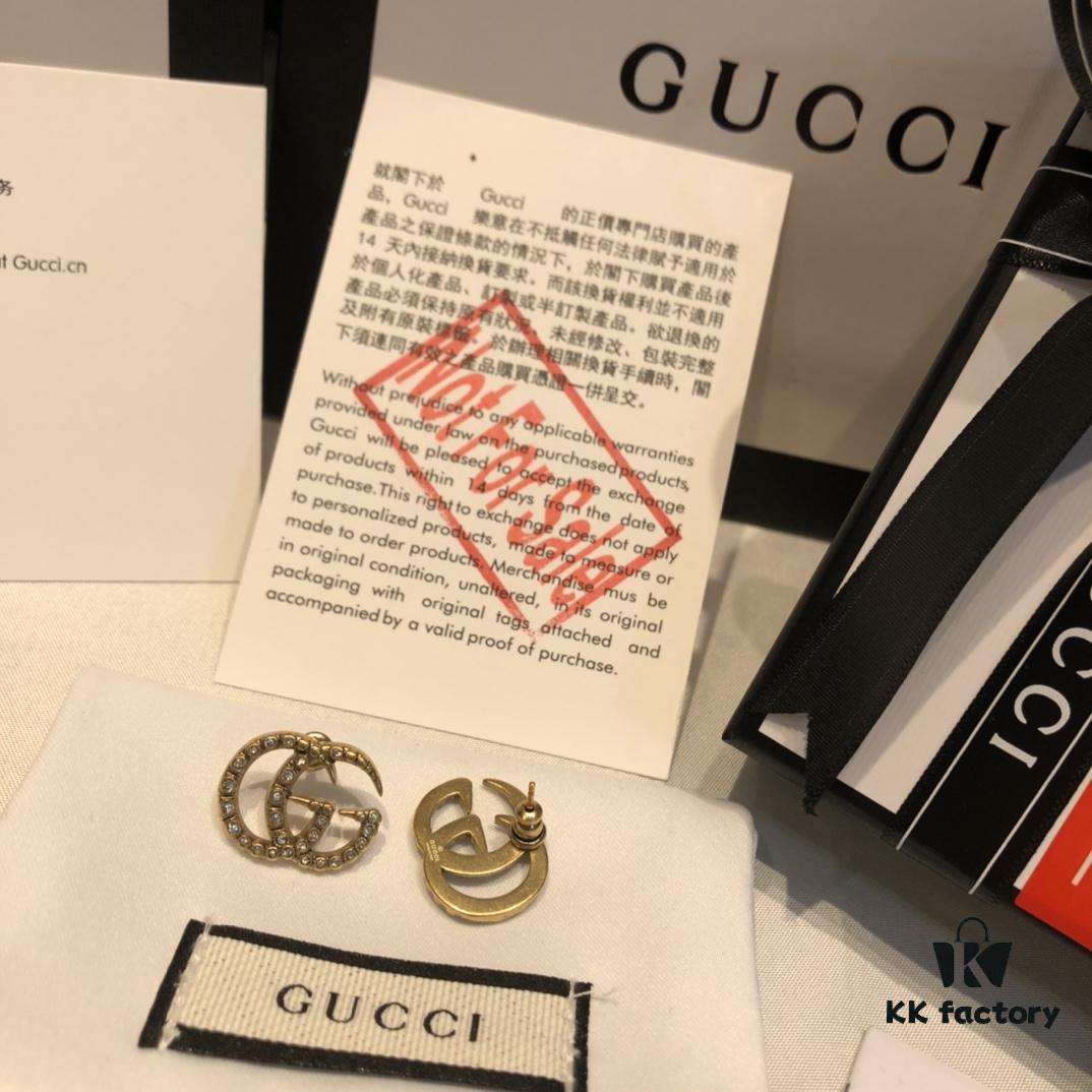 692fef4f99f2d84055c8d3ea GUCCI Full Diamond Double G Stud Earrings