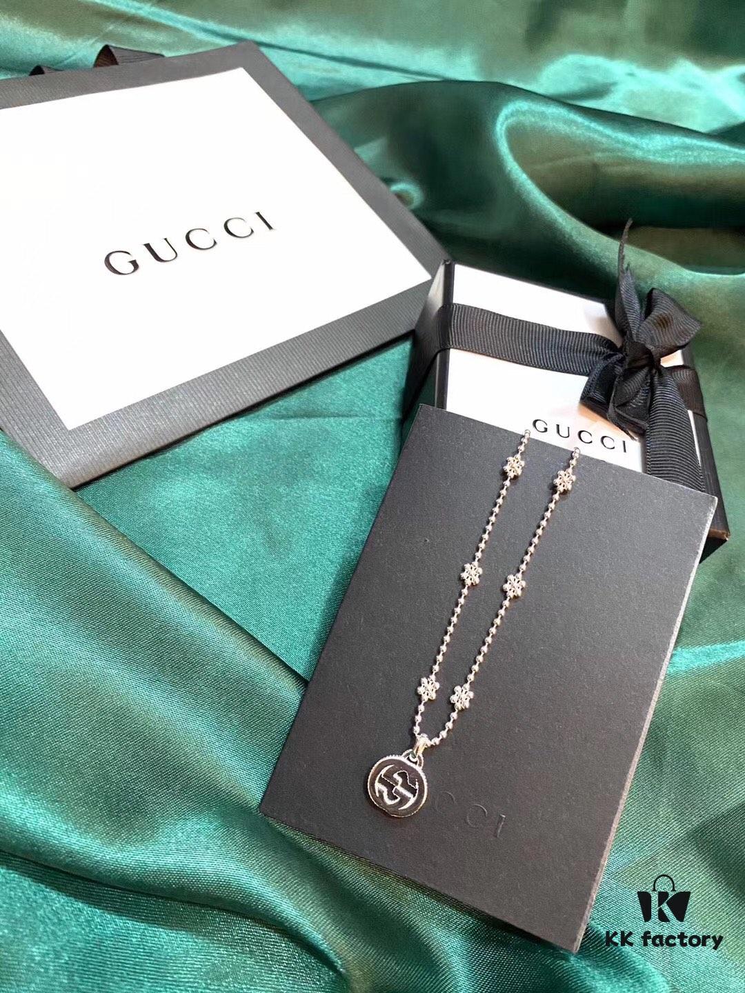 692fef5f99f2d84055c8d3fd Authentic Replica (Matching Quality) New Arrival Gucci Cactus Silver Chain Necklace with Interlocking G Pendant