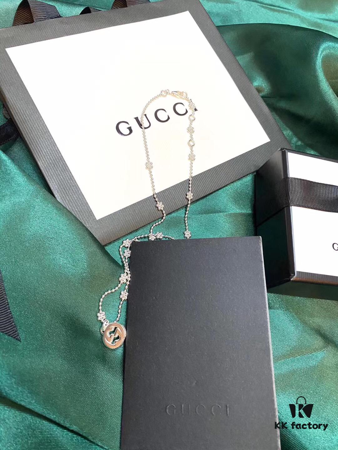 692fef6499f2d84055c8d400 Authentic Replica (Matching Quality) New Arrival Gucci Cactus Silver Chain Necklace with Interlocking G Pendant