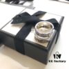 Gucci 3D Double G Carved Striped Pattern Ring