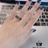 Gucci 3D Double G Carved Striped Pattern Ring