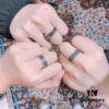 Gucci 3D Double G Carved Striped Pattern Ring