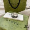 Gucci 925 Sterling Silver Double G Floral Vintage Ring