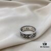 Gucci 925 Sterling Silver Double G Floral Vintage Ring