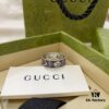 Gucci 925 Sterling Silver Double G Floral Vintage Ring