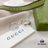 692fefb599f2d84055c8d4b1 Gucci Gucci 925 Sterling Silver Fearless Love Double G Floral and Bird Couple Ring