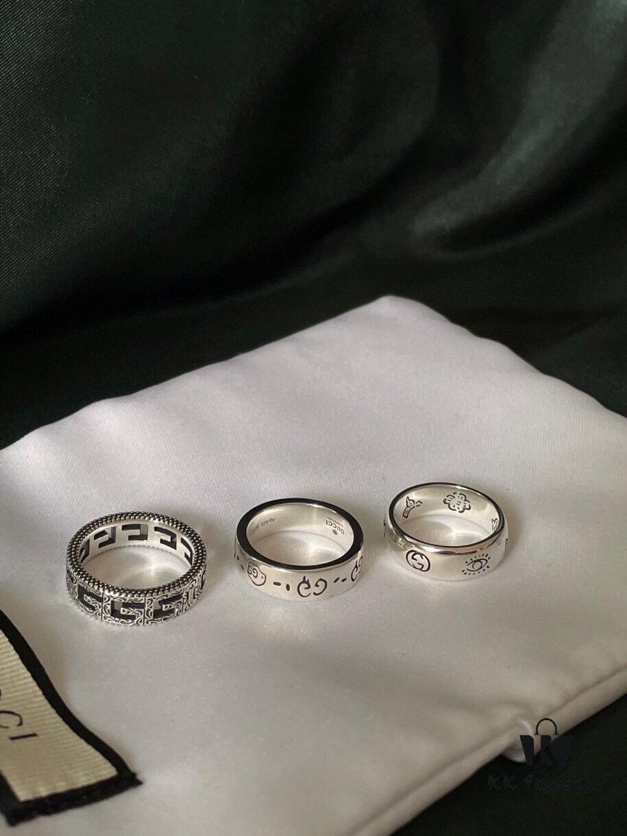692fefb999f2d84055c8d4bc Gucci 925 Sterling Silver Skull Pixie Couple Ring
