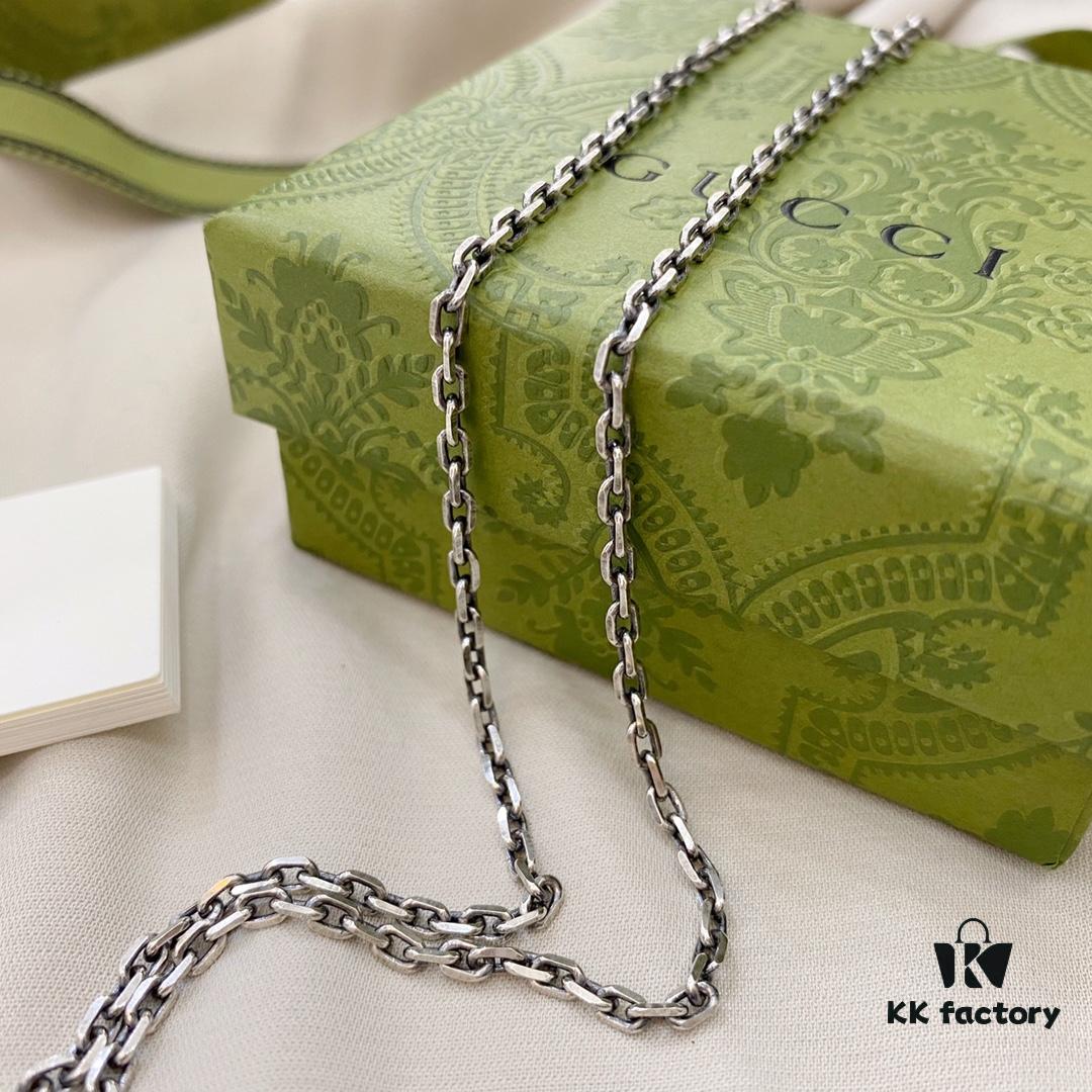 Gucci Gucci 925 Sterling Silver Double G Cross Necklace