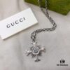 Gucci Gucci 925 Sterling Silver Double G Cross Necklace