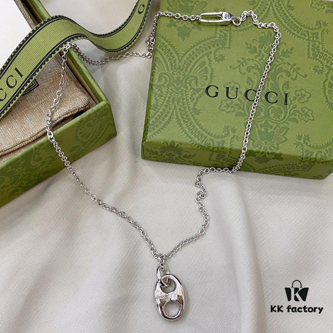Gucci Gucci 925 Sterling Silver Pig Nose Necklace