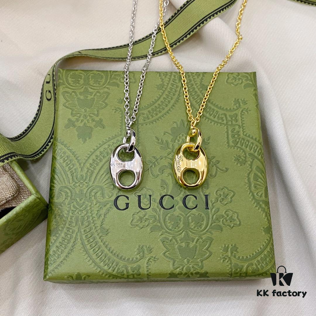 Gucci Gucci 925 Sterling Silver Pig Nose Necklace