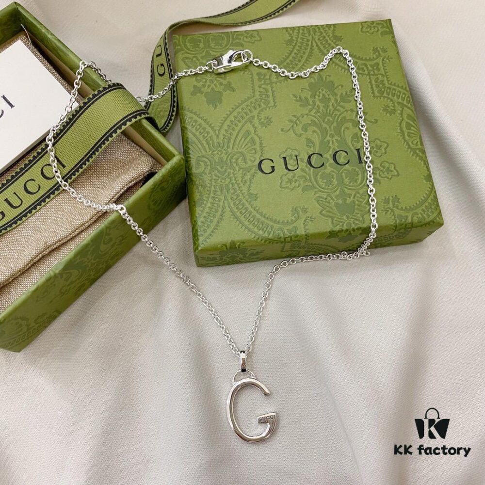 692fefe299f2d84055c8d4fa Gucci Gucci 925 Sterling Silver Large G Pendant Minimalist Necklace