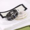 692fefe499f2d84055c8d500 Gucci Icon Series Black and White Ceramic Couple's Ring with Gold Trim