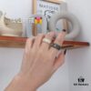 692fefe699f2d84055c8d505 Gucci Icon Series Gold-Edged Black and White Ceramic Couple's Ring