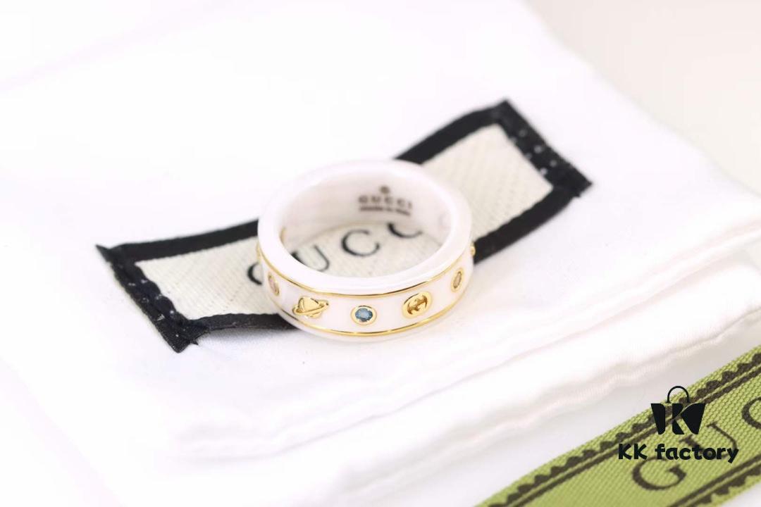 692fefea99f2d84055c8d50d Gucci Icon Series Bee Black Ceramic Couple Ring