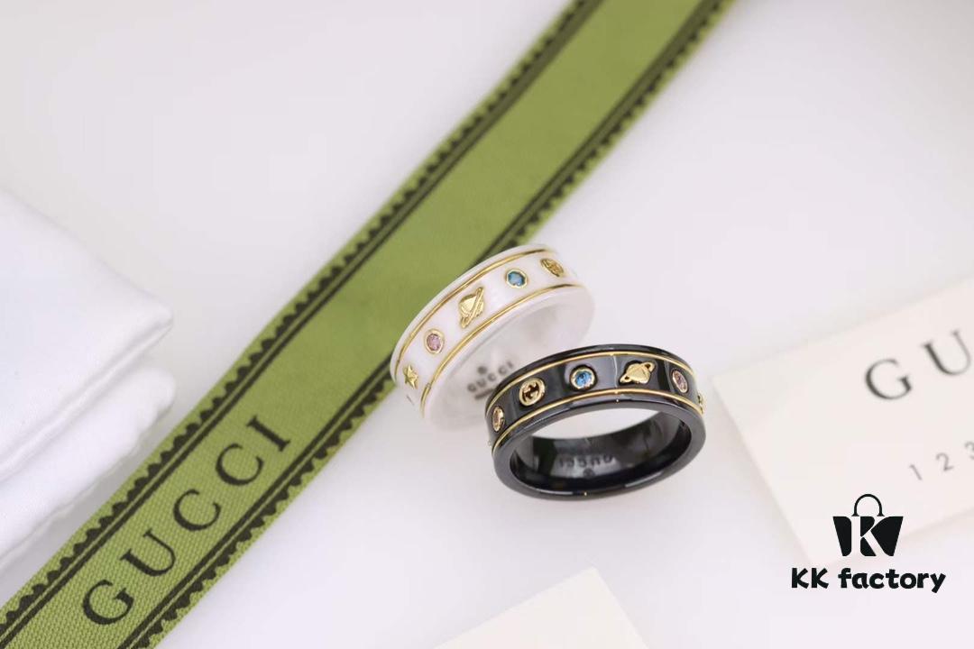 692fefea99f2d84055c8d50e Gucci Icon Series Bee Black Ceramic Couple Ring