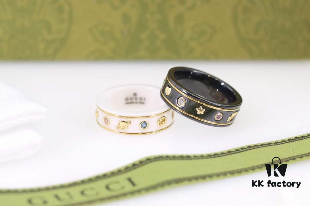 692fefeb99f2d84055c8d511 Gucci Icon Series Bee Black Ceramic Couple Ring