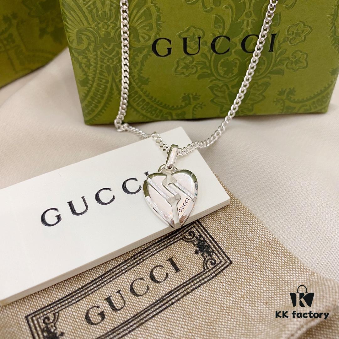 Gucci Gucci 925 Sterling Silver Heart Pendant Necklace