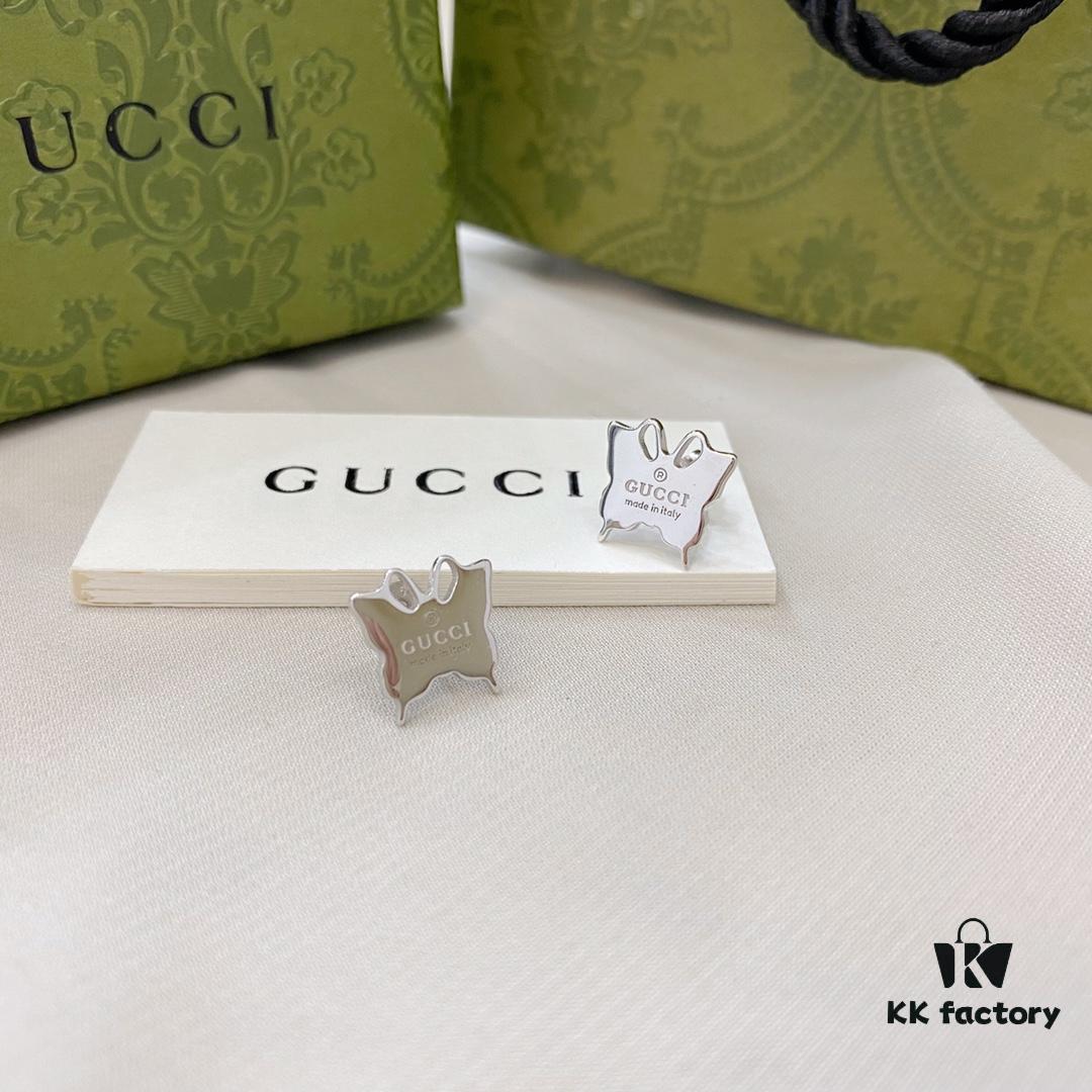Gucci Gucci 925 Sterling Silver Butterfly Stud Earrings