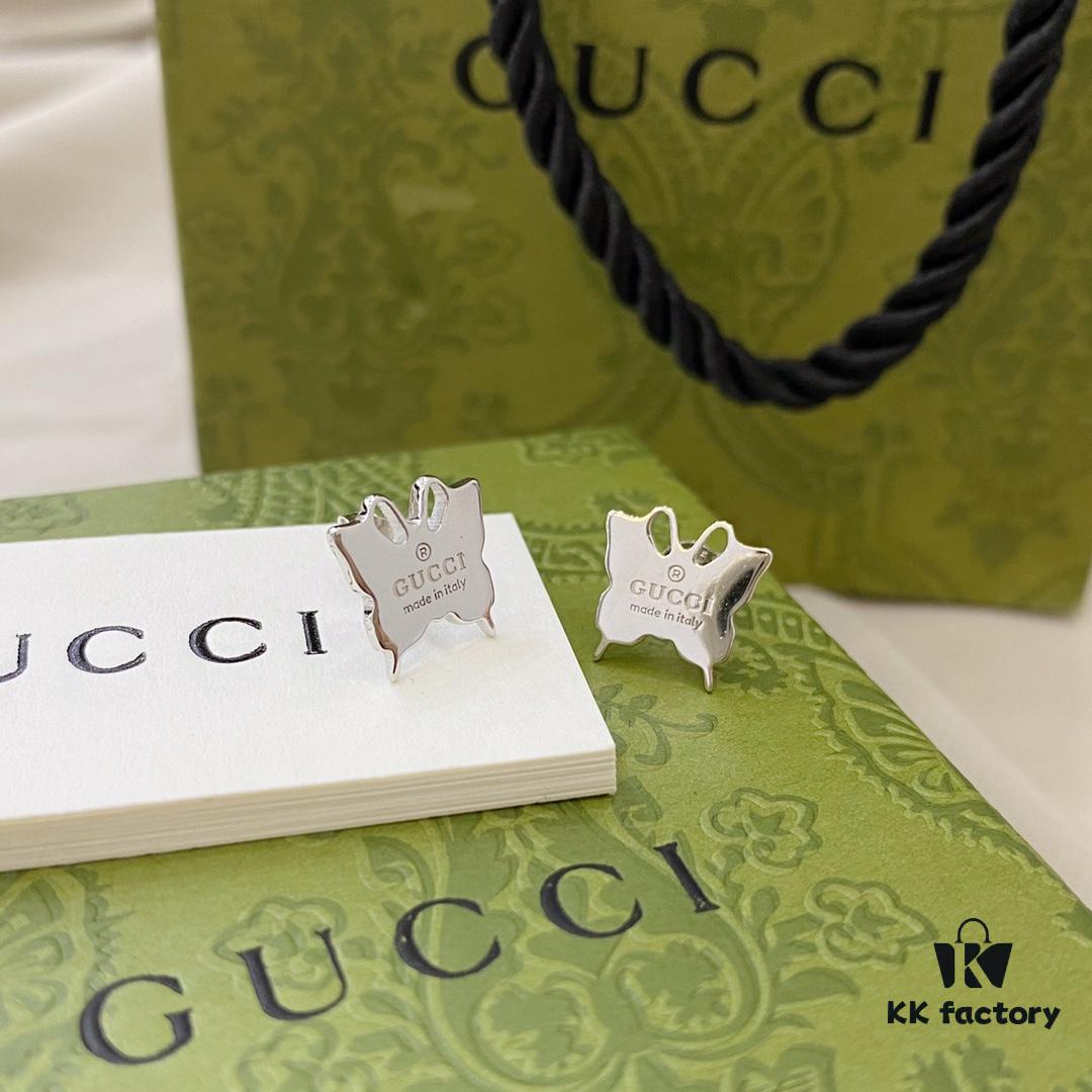 Gucci Gucci 925 Sterling Silver Butterfly Stud Earrings