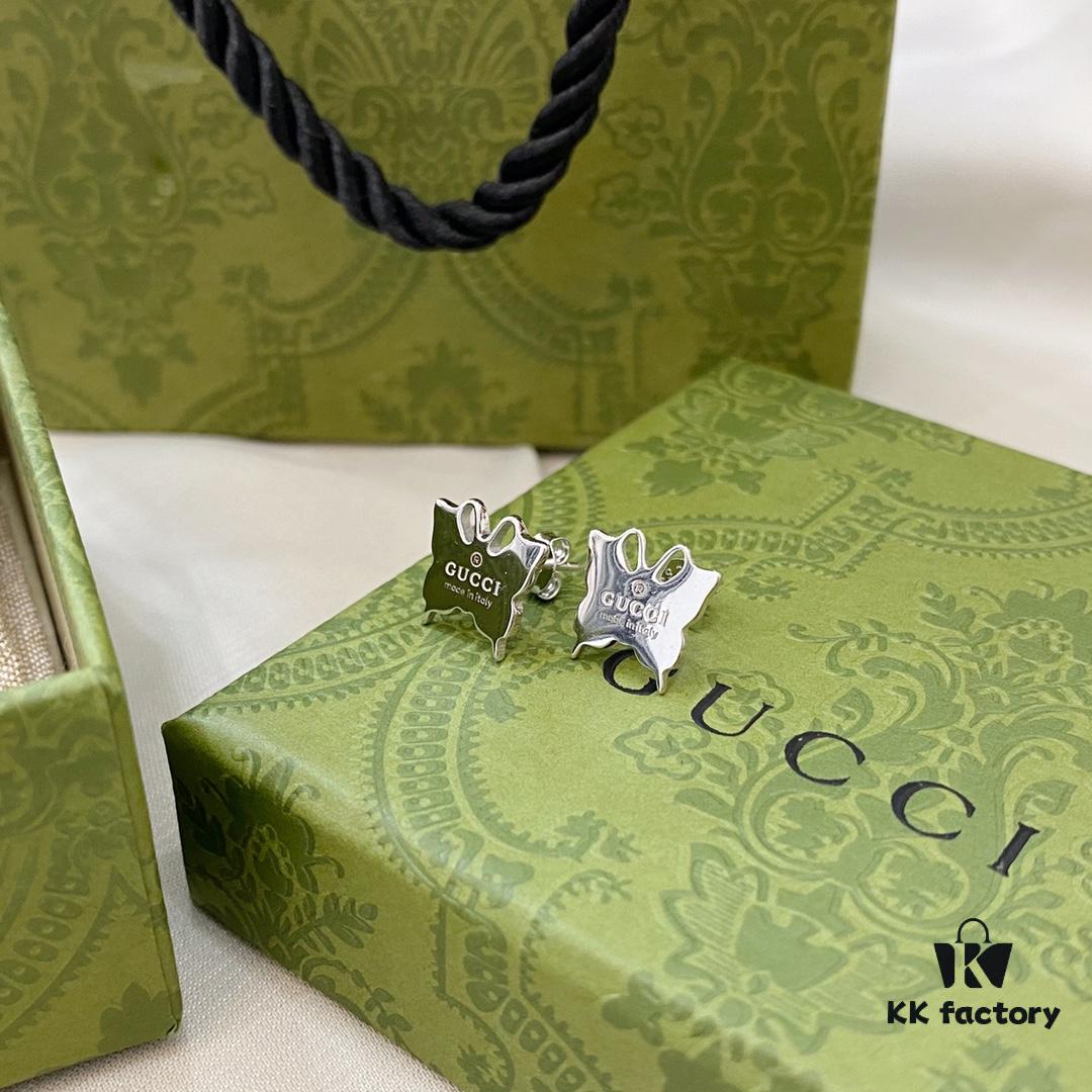 Gucci Gucci 925 Sterling Silver Butterfly Stud Earrings