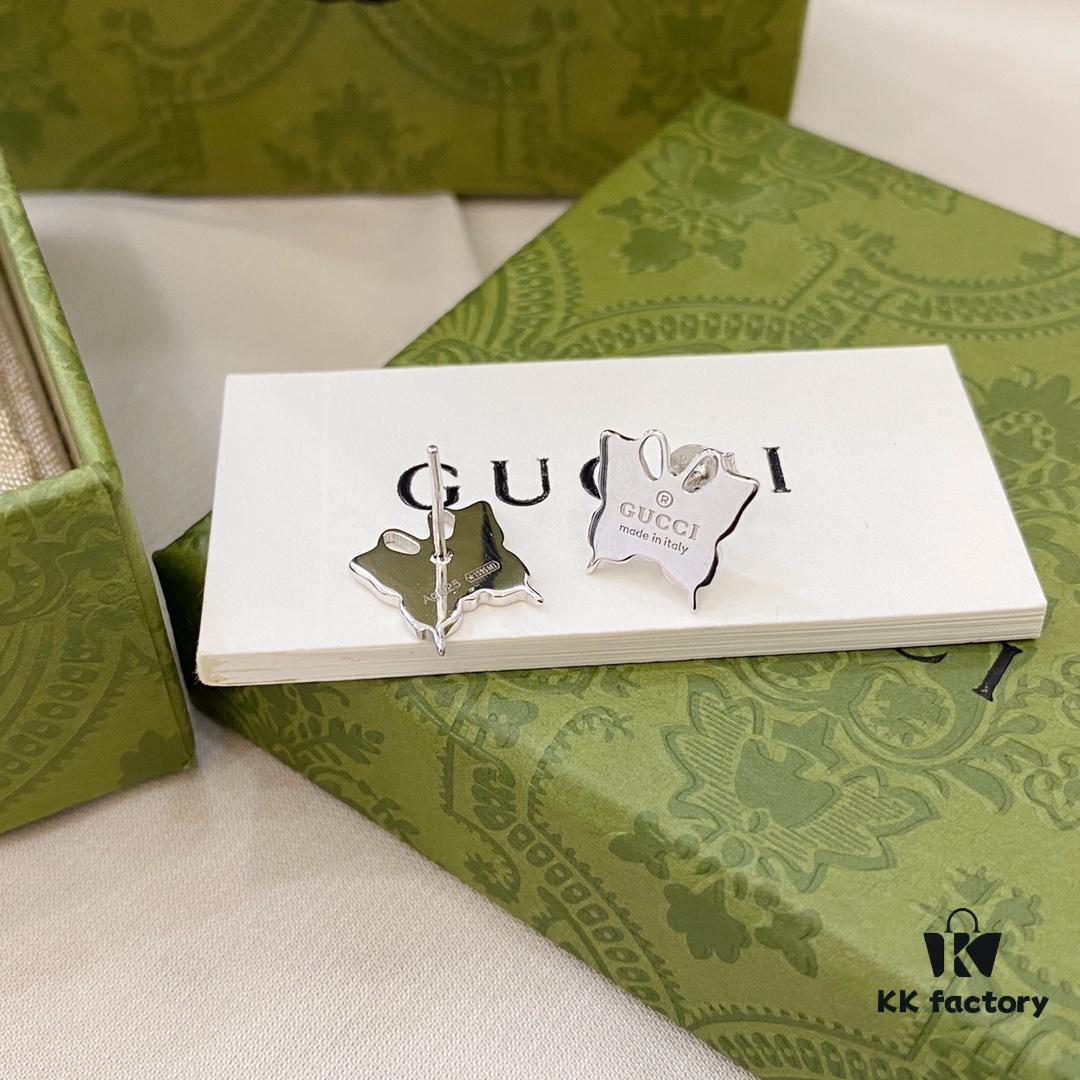 Gucci Gucci 925 Sterling Silver Butterfly Stud Earrings